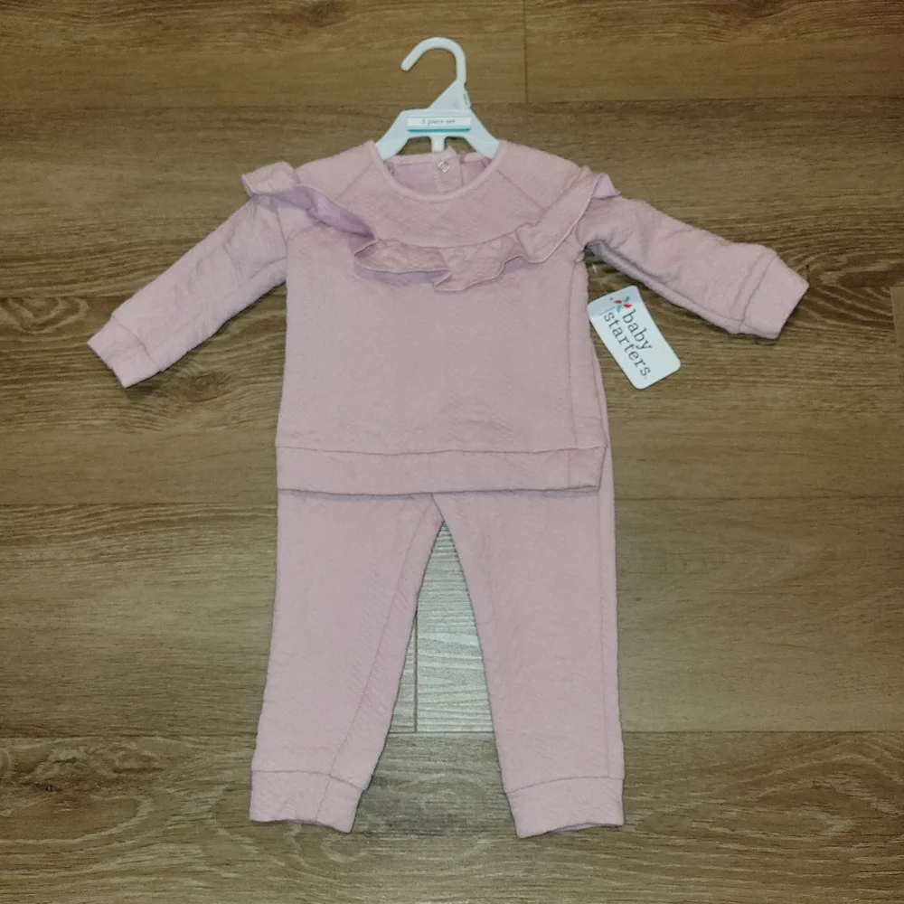 Baby Starters Girls 2 Piece Outfit Size 12 Months Pink New